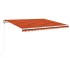 Toldo automático retráctil naranja y marrón 450x350