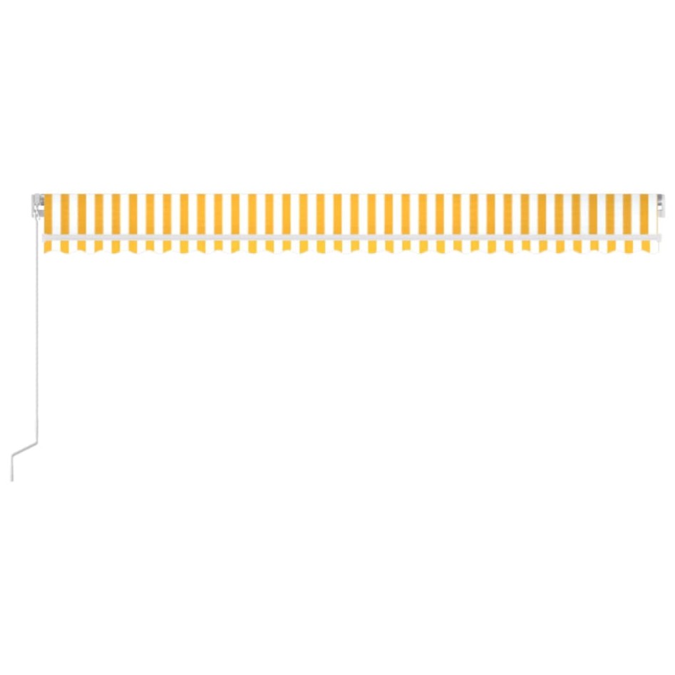 Toldo retráctil manual amarillo y blanco 600x350