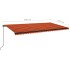 Toldo retráctil manual con luz LED naranja y marrón 600x350