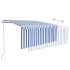 Toldo automático persiana, LED y sensor de viento azul