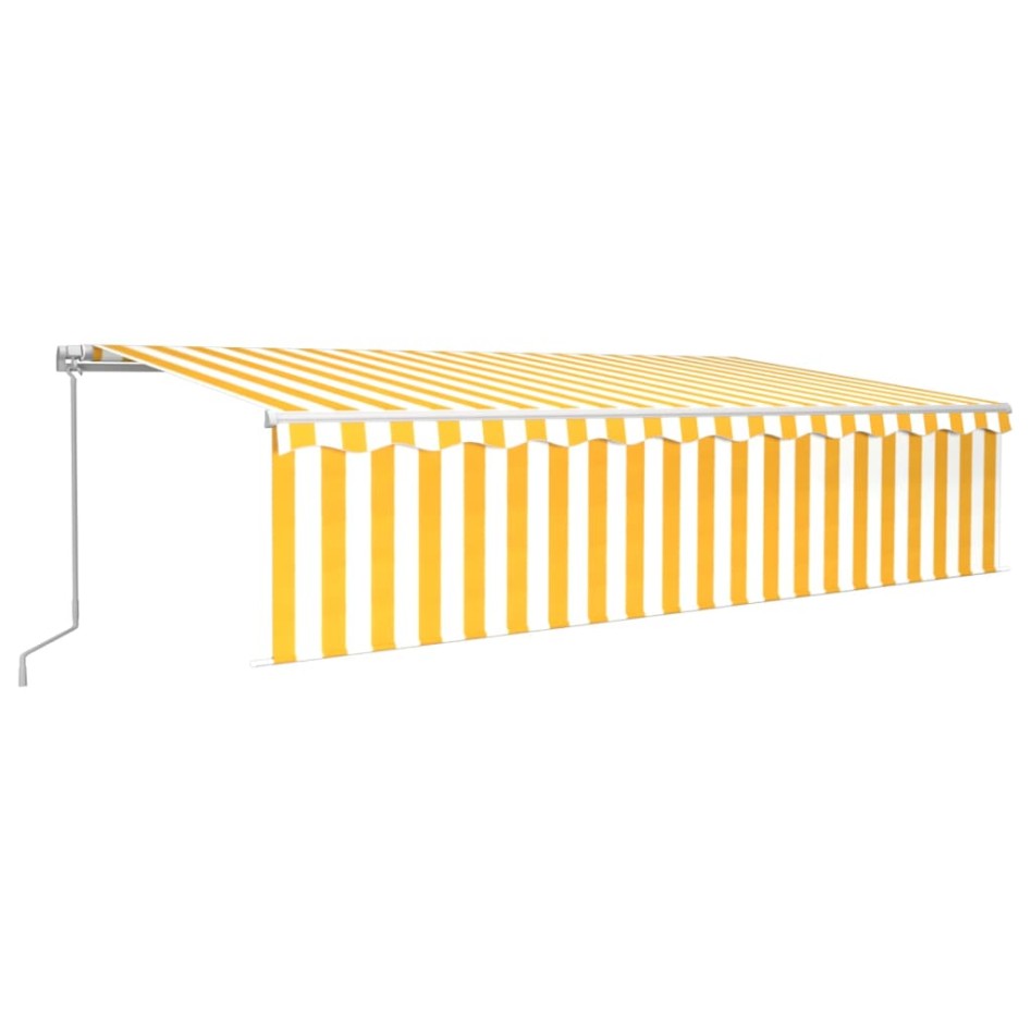 Toldo retráctil manual con persiana y LED amarillo blanco 6x3
