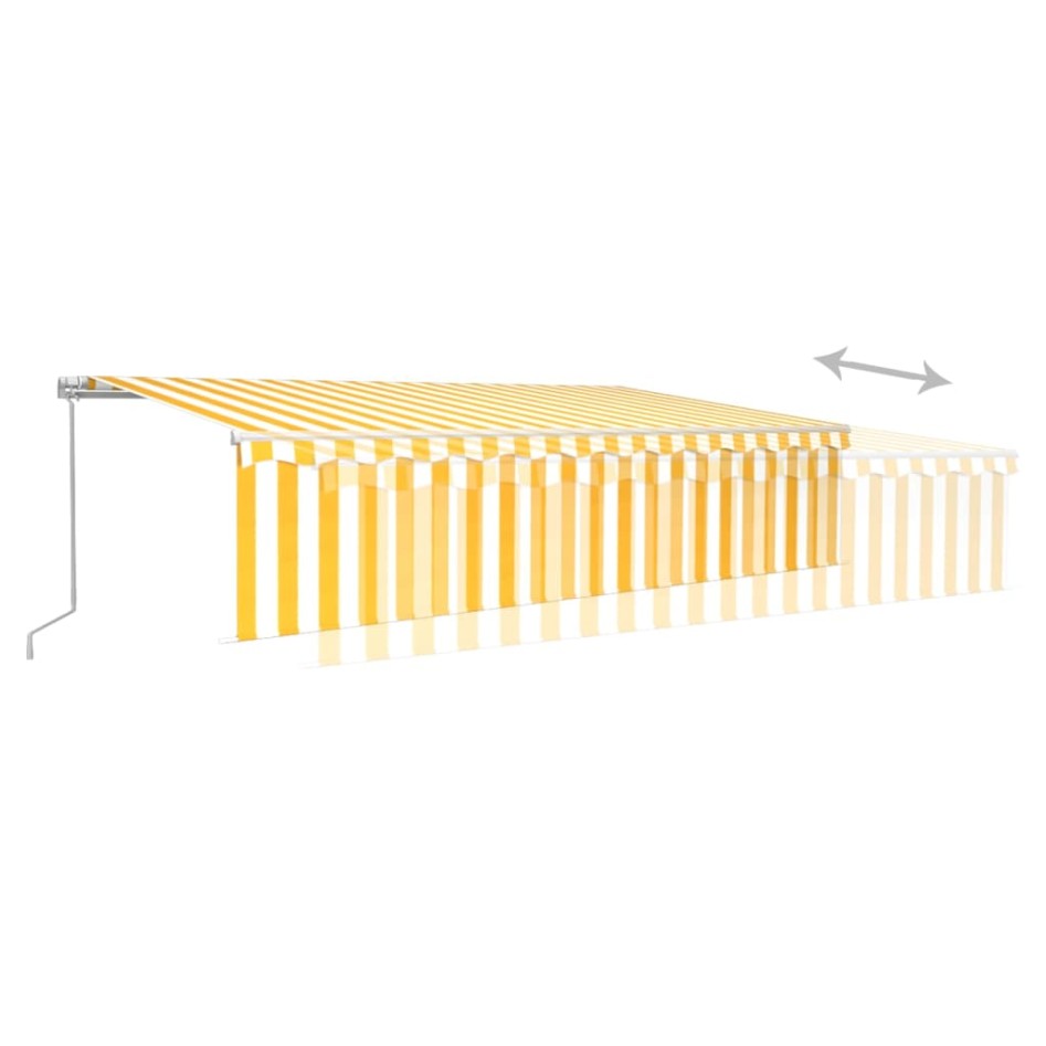 Toldo retráctil manual con persiana y LED amarillo blanco 6x3