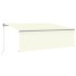 Toldo automático persiana LED sensor de viento crema 4,5x3