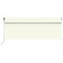 Toldo automático persiana LED sensor de viento crema 4,5x3