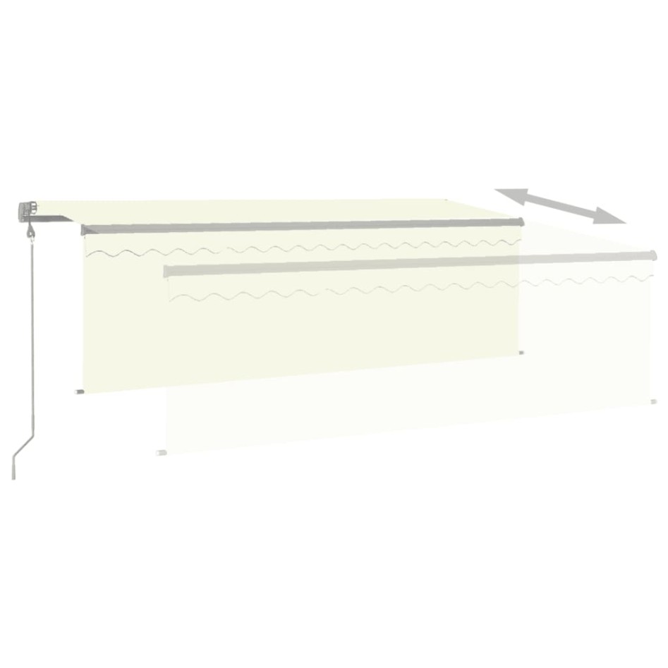 Toldo automático persiana LED sensor de viento crema 4,5x3