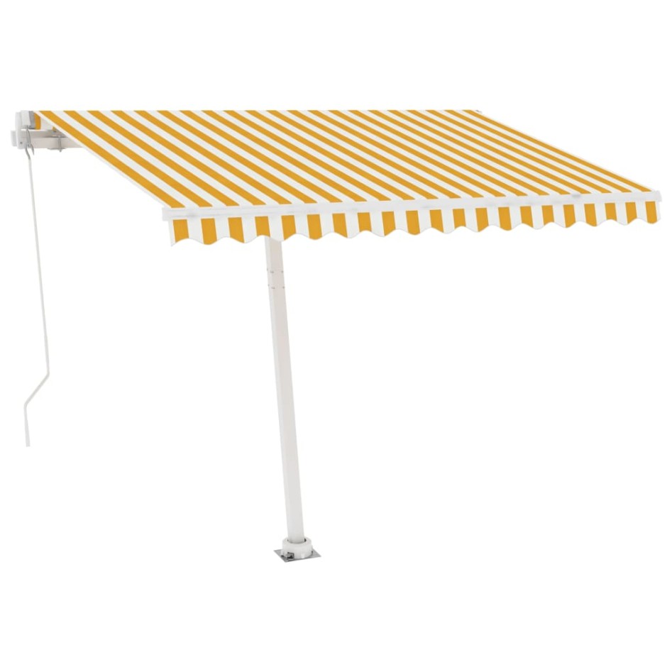 Toldo manual retráctil con luz LED amarillo y blanco 300x250