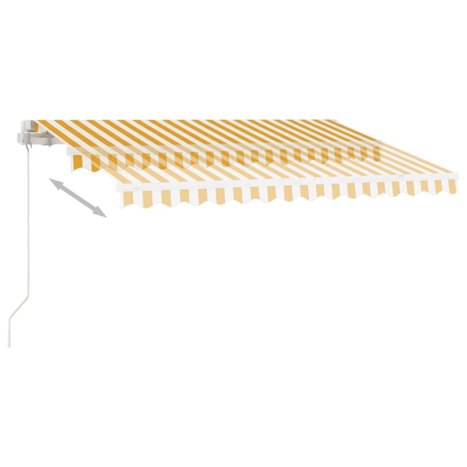 Toldo manual retráctil con luz LED amarillo y blanco 300x250