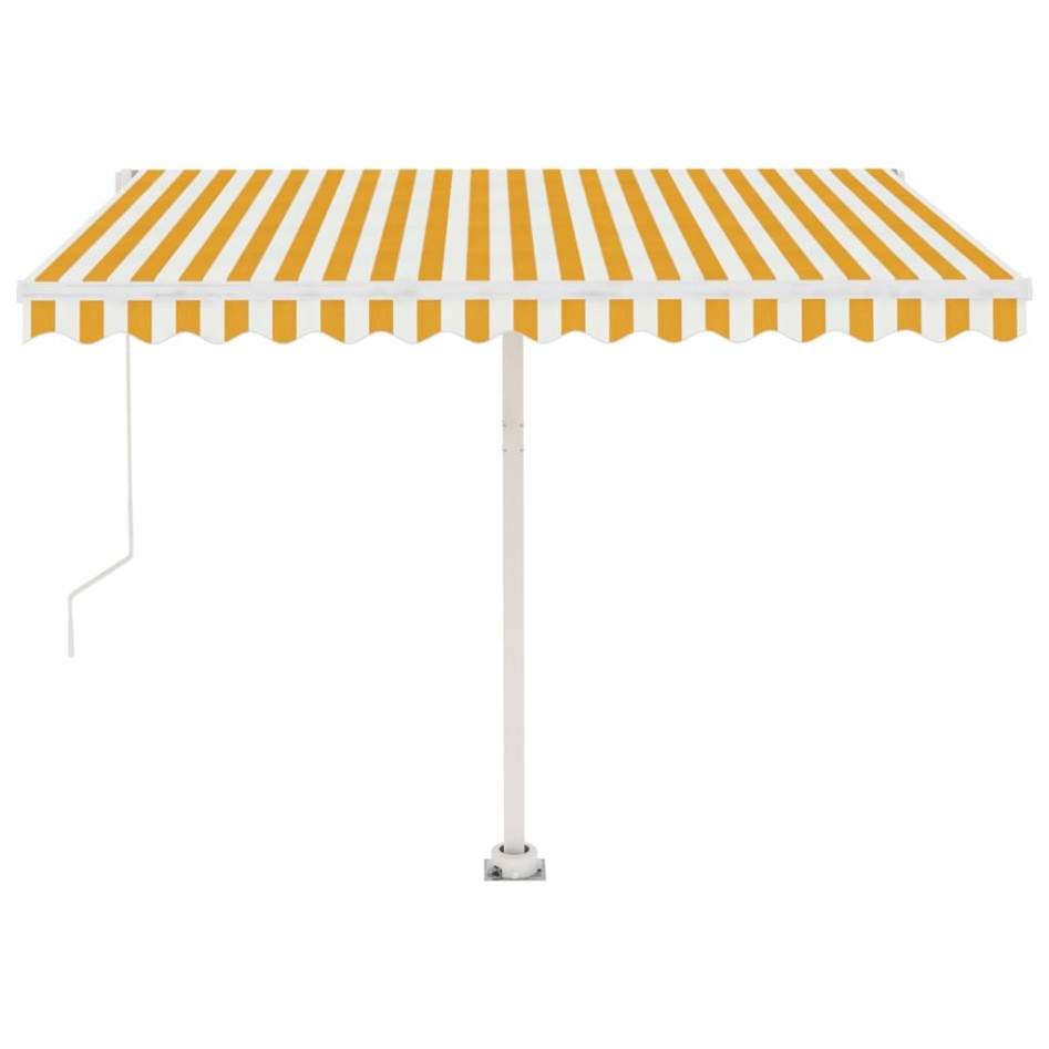 Toldo manual retráctil con luz LED amarillo y blanco 300x250