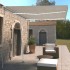 Toldo retráctil manual con LED color crema 350x250