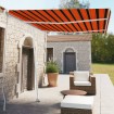 Toldo de pie manual retráctil naranja y marrón 350x250 cm