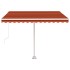 Toldo de pie manual retráctil naranja y marrón 350x250