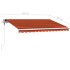 Toldo de pie manual retráctil naranja y marrón 350x250