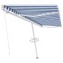 Toldo de pie retráctil manual azul y blanco 500x300
