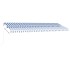 Toldo de pie retráctil manual azul y blanco 500x300