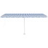 Toldo de pie retráctil manual azul y blanco 500x300