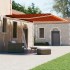 Toldo de pie retráctil manual naranja y marrón 450x300