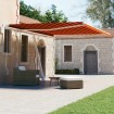 Toldo de pie retráctil manual naranja y marrón 450x300 cm