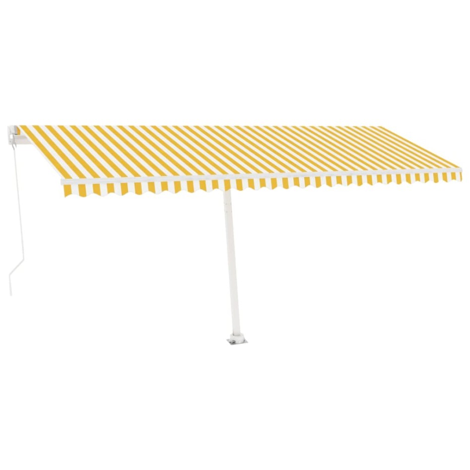 Toldo retráctil manual con luz LED amarillo y blanco 500x300