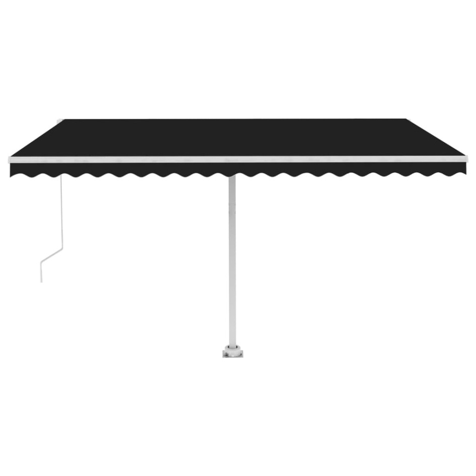 Toldo de pie retráctil manual gris antracita 450x350