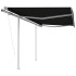 Toldo retráctil automático con postes gris antracita 3,5x2,5