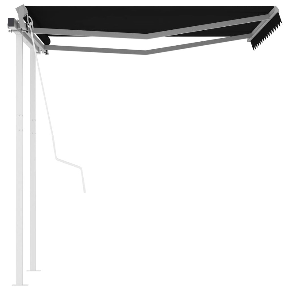 Toldo retráctil automático con postes gris antracita 3,5x2,5