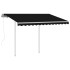 Toldo retráctil automático con postes gris antracita 3,5x2,5