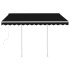 Toldo retráctil automático con postes gris antracita 3,5x2,5