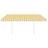 Toldo manual retráctil con LED amarillo y blanco 4x3