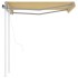 Toldo retráctil automático con postes amarillo y blanco 3x2,5