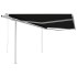 Toldo retráctil automático con postes gris antracita 4,5x3