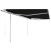 Toldo retráctil automático con postes gris antracita 4,5x3 m