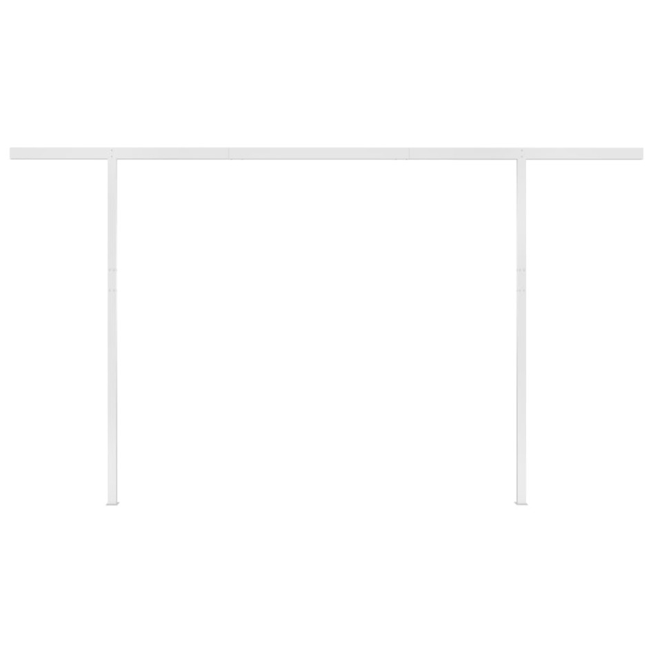 Toldo manual retráctil con postes naranja y marrón 4,5x3