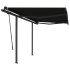 Toldo automático retráctil con postes gris antracita 3x2,5