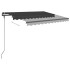 Toldo automático retráctil con postes gris antracita 3x2,5