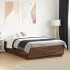 Estructura cama con luces LED madera marrón roble 120x190