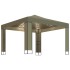 Cenador doble techo y tira luz LED gris taupe 3x3x2,7m 180