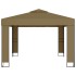 Cenador doble techo y tira luz LED gris taupe 3x3x2,7m 180