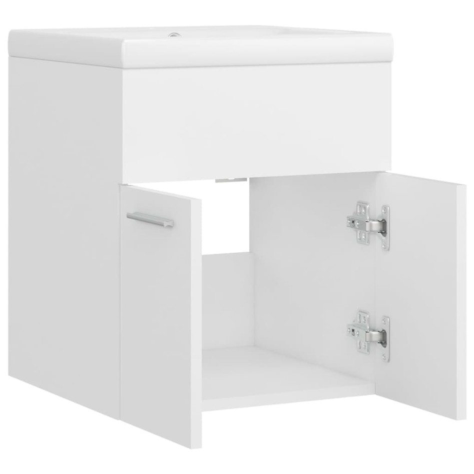 Mueble con lavabo blanco madera de