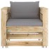 Muebles de jardín 2 piezas con cojines madera impregnada