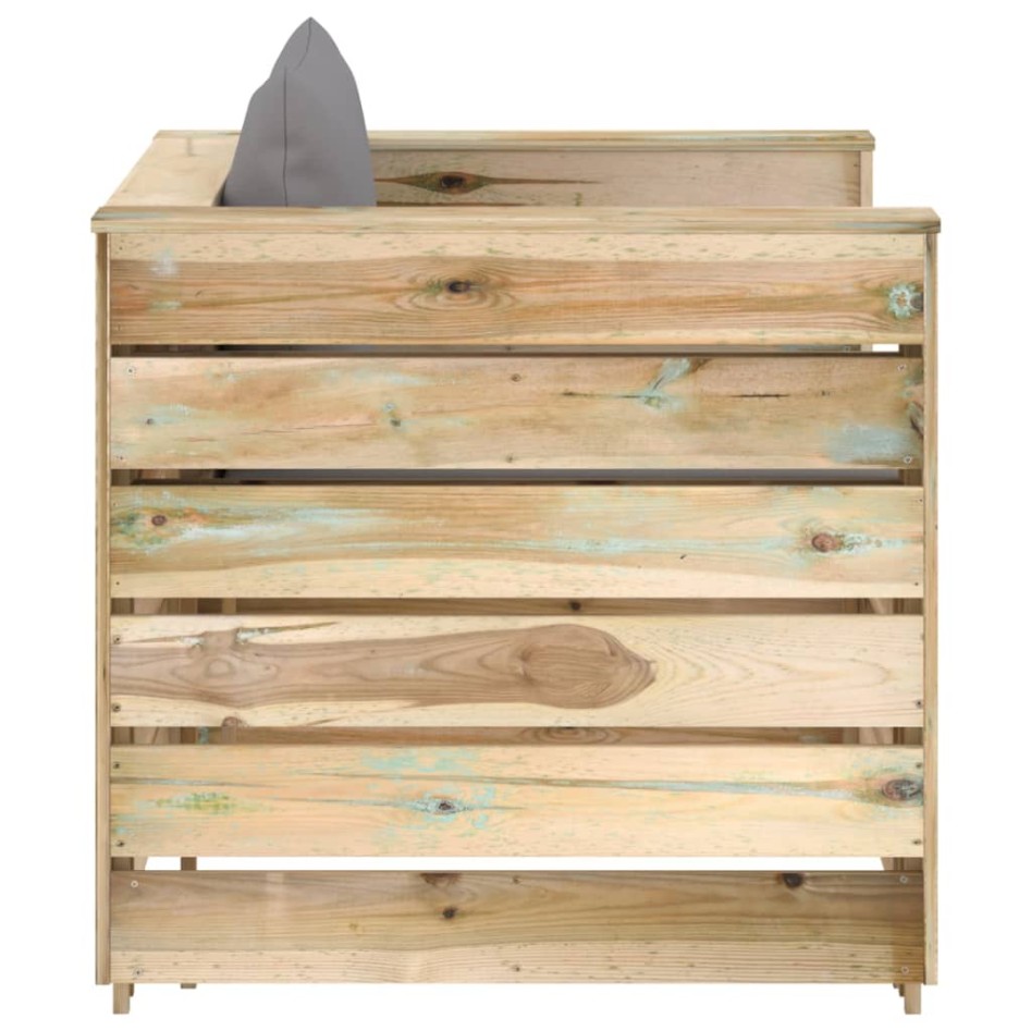 Muebles de jardín 2 piezas con cojines madera impregnada