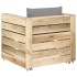 Muebles de jardín 2 piezas con cojines madera impregnada