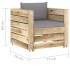 Muebles de jardín 2 piezas con cojines madera impregnada