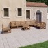 Muebles de jardín 9 piezas marrón miel madera maciza de