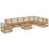 Muebles de jardín 9 piezas marrón miel madera maciza de