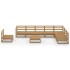 Muebles de jardín 9 piezas marrón miel madera maciza de
