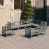Muebles de jardín 9 piezas gris madera de pino