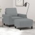 Sillón con taburete tela gris claro 60