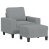 Sillón con taburete tela gris claro 60