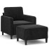 Sillón con taburete terciopelo negro 60