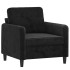 Sillón con taburete terciopelo negro 60